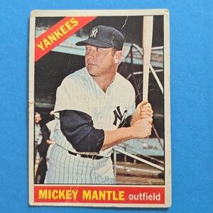 1966 Topps Mickey Mantle baseball card (#50)